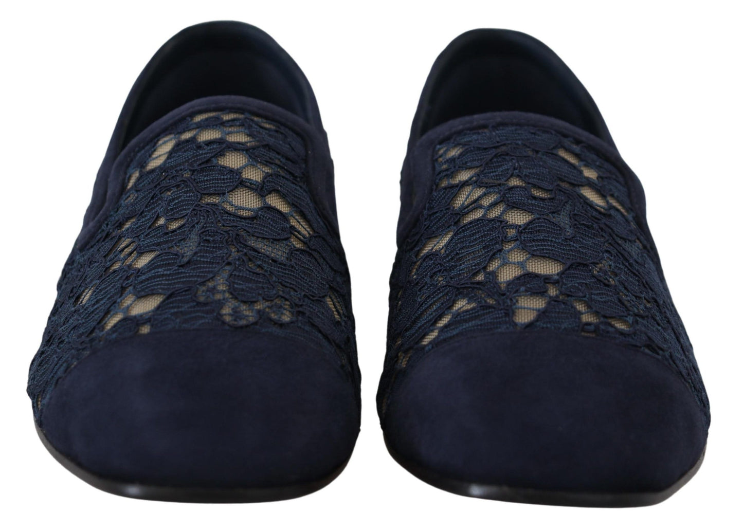 Mocassins plats Dolce & Gabbana en dentelle florale bleue