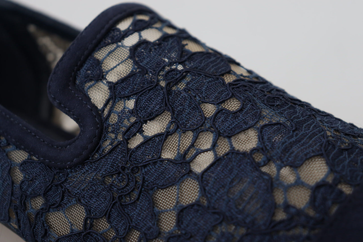 Mocassins plats Dolce & Gabbana en dentelle florale bleue