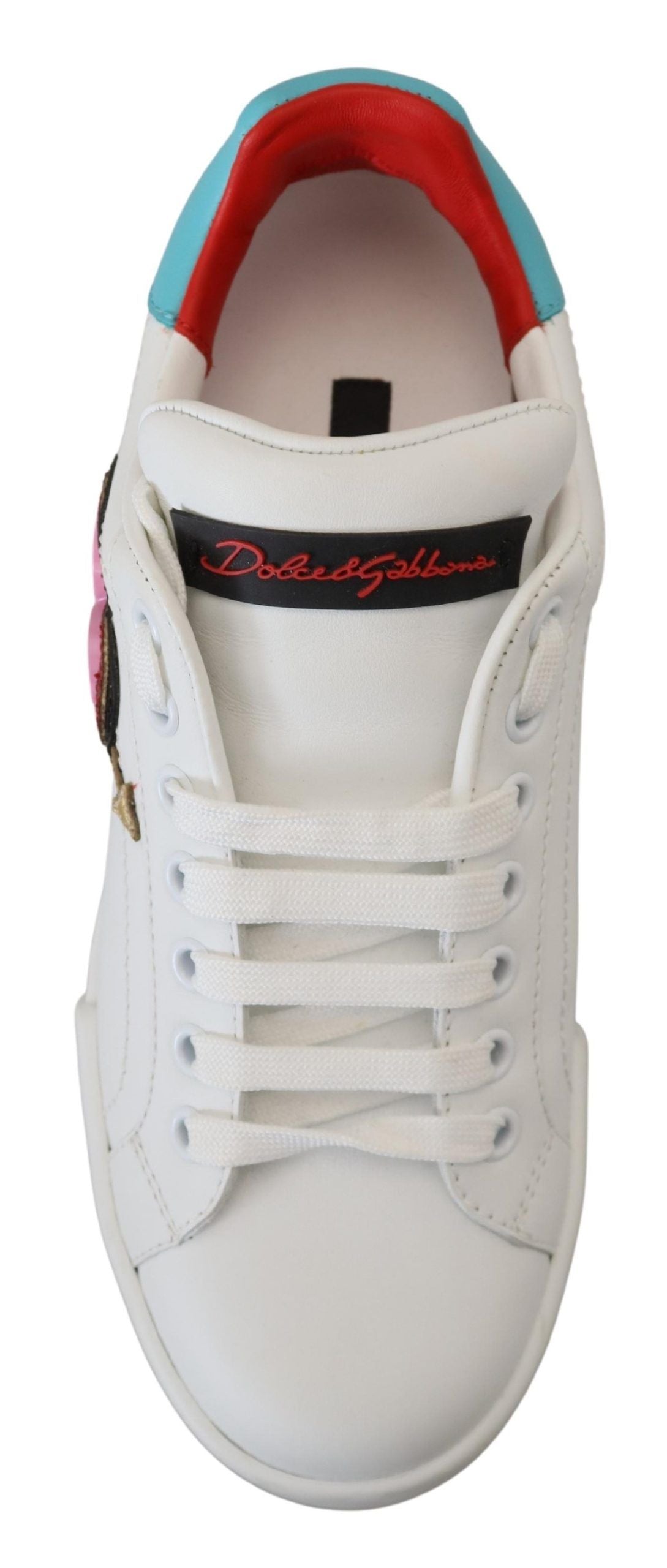 Dolce & Gabbana – Weiße Ledersneaker „Portofino“ mit Herz-Logo