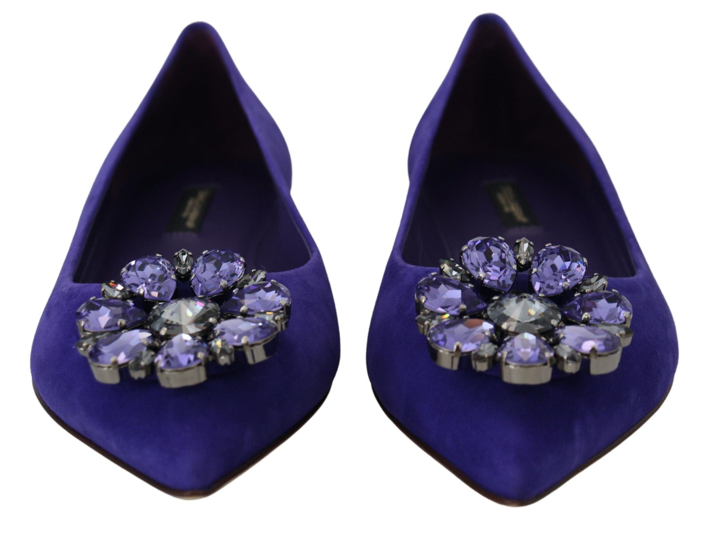 Mocassins plats Dolce & Gabbana en daim violet avec cristaux