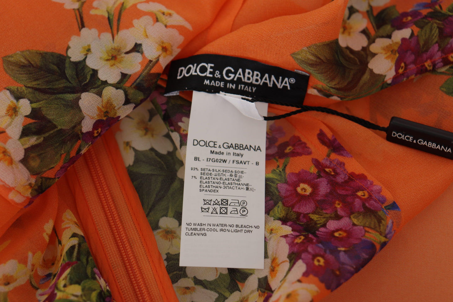 Chemisier à manches longues à imprimé floral orange Dolce & Gabbana