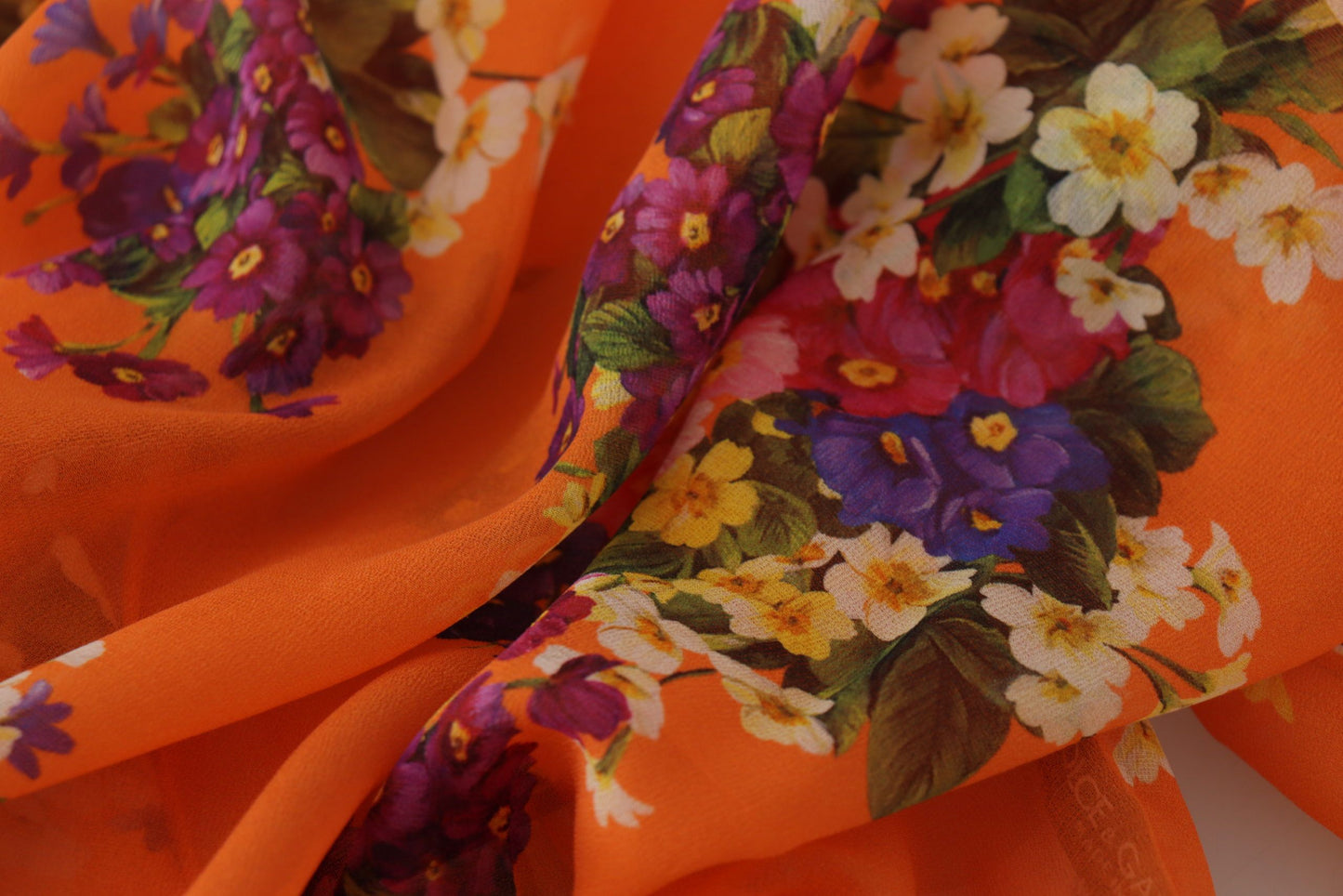 Chemisier à manches longues à imprimé floral orange Dolce & Gabbana