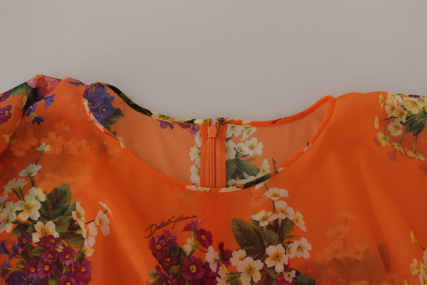 Chemisier à manches longues à imprimé floral orange Dolce & Gabbana