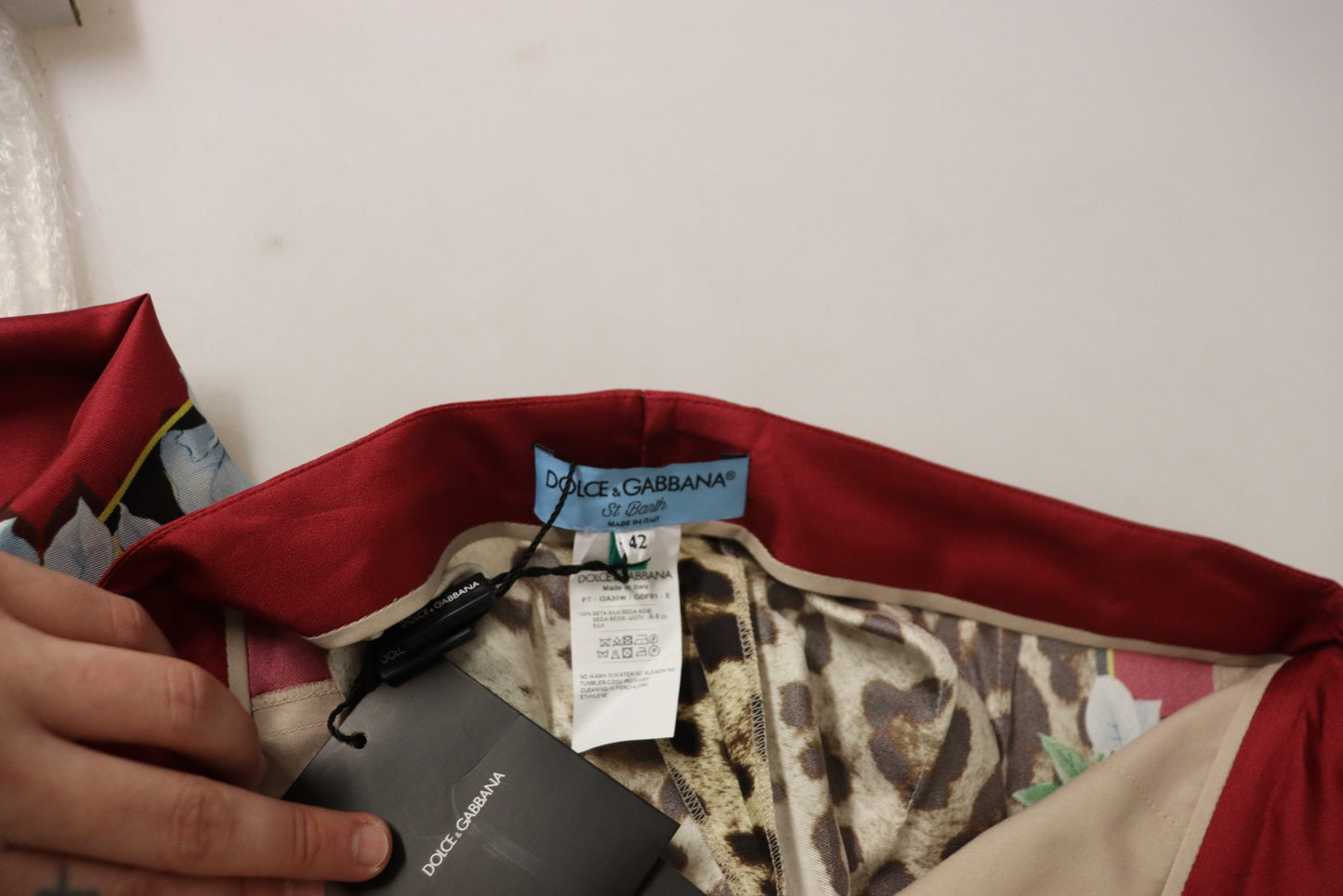 Pantalon taille moyenne imprimé léopard multicolore Dolce & Gabbana