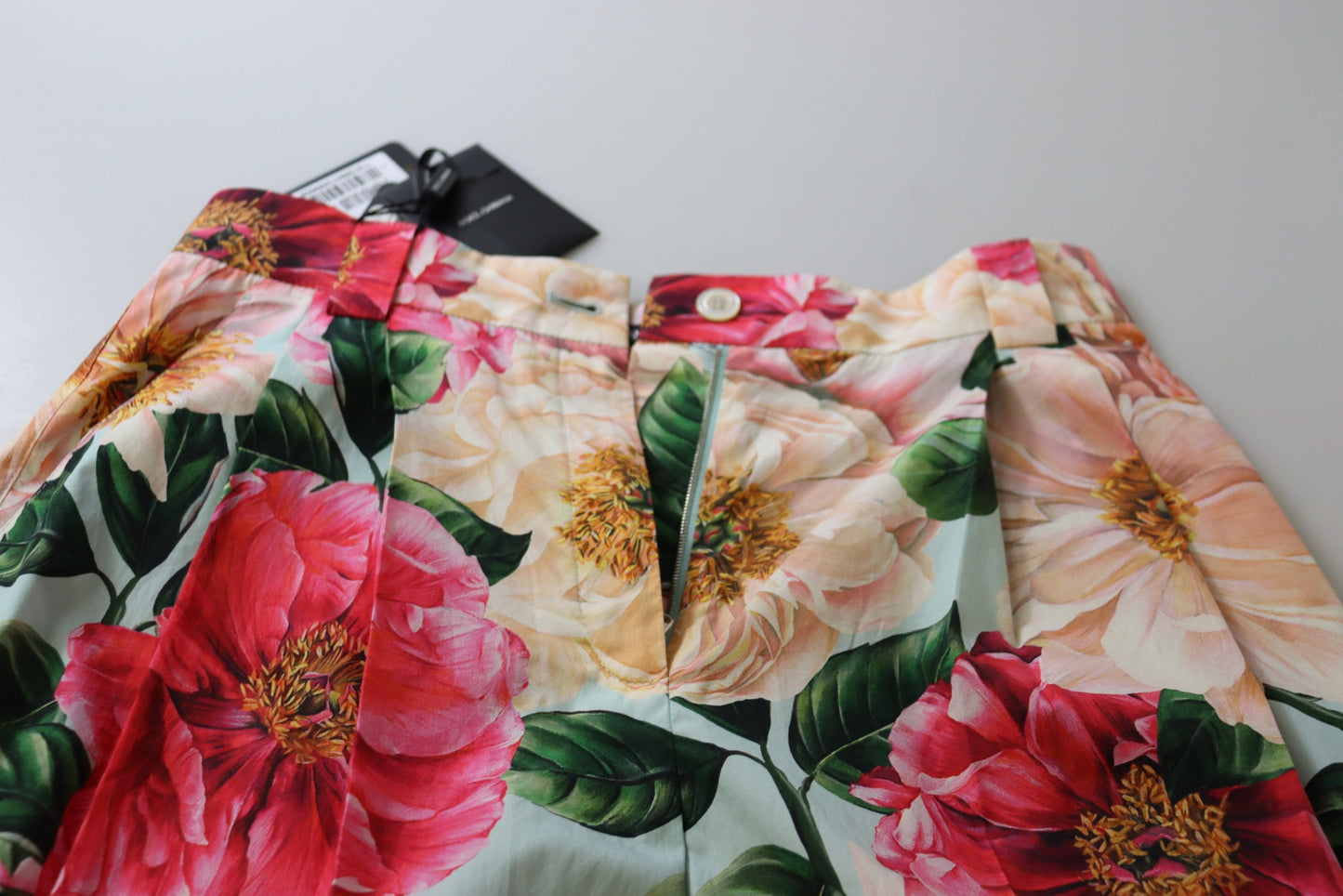 Pantalon court taille haute imprimé floral multicolore Dolce & Gabbana