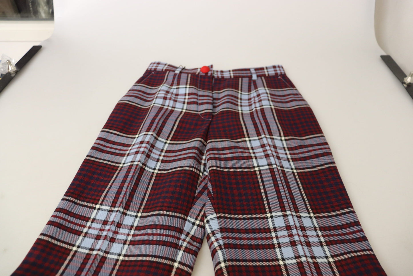 Pantalon court taille haute à carreaux gris Dolce & Gabbana