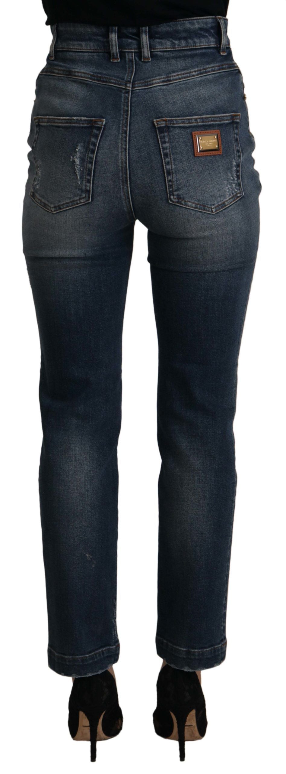 Pantalon en jean bleu Dolce & Gabbana orné de cristaux