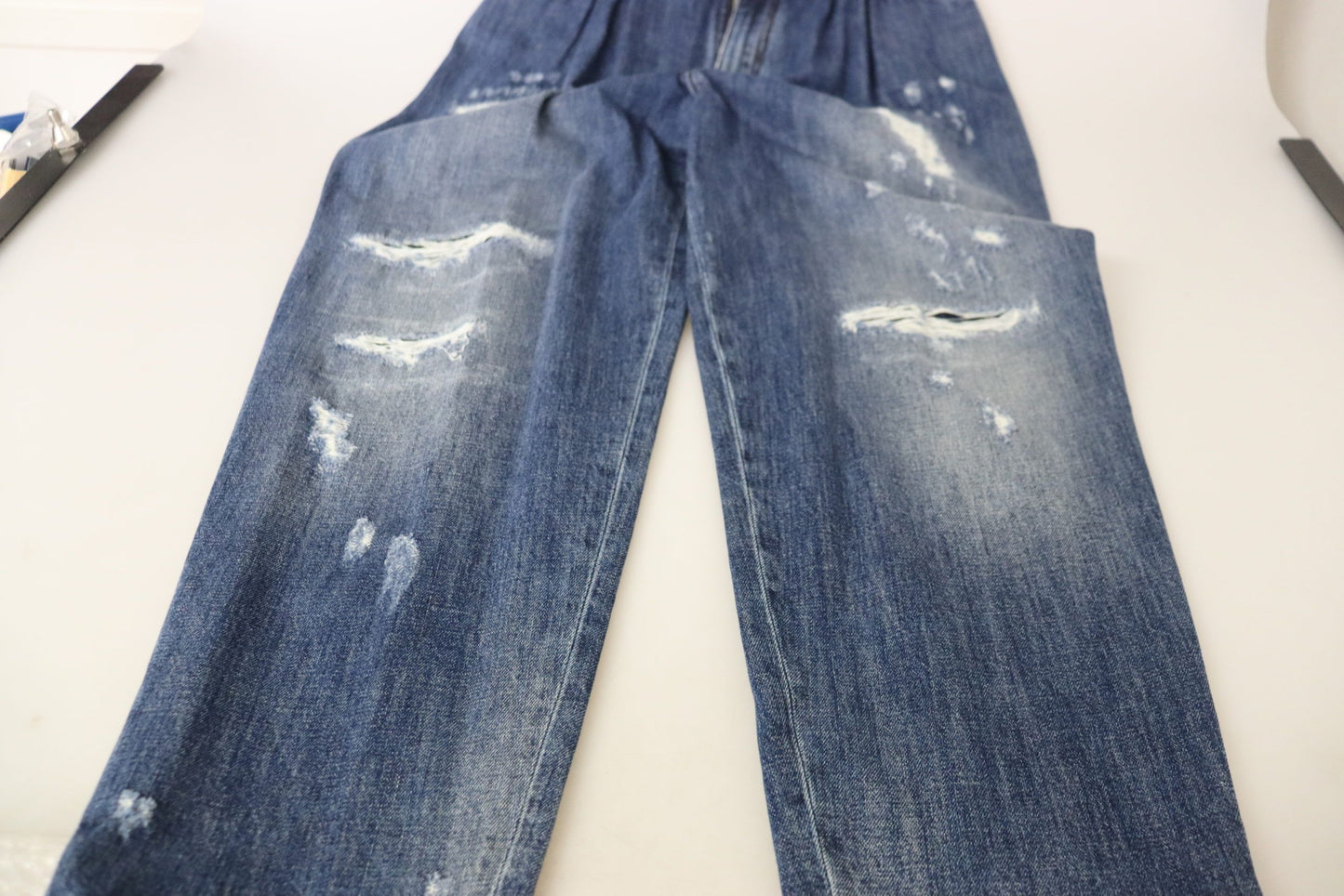 Pantalon ample taille haute bleu délavé Dolce & Gabbana