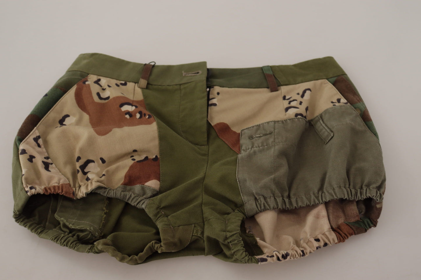 Dolce & Gabbana Grüne Hotpants mit hoher Taille aus Baumwolle