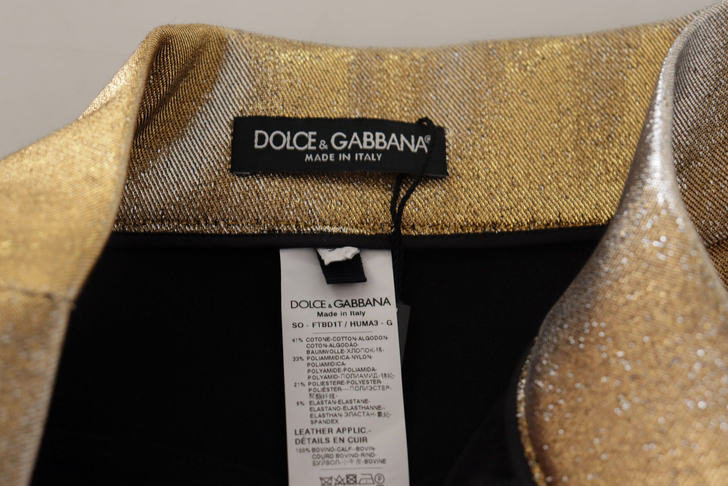 Short chaud pailleté en coton mélangé doré Dolce & Gabbana
