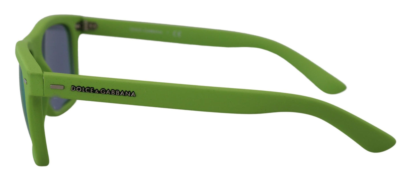 Lunettes de soleil Dolce & Gabbana à monture intégrale en caoutchouc vert DG6095 Acid