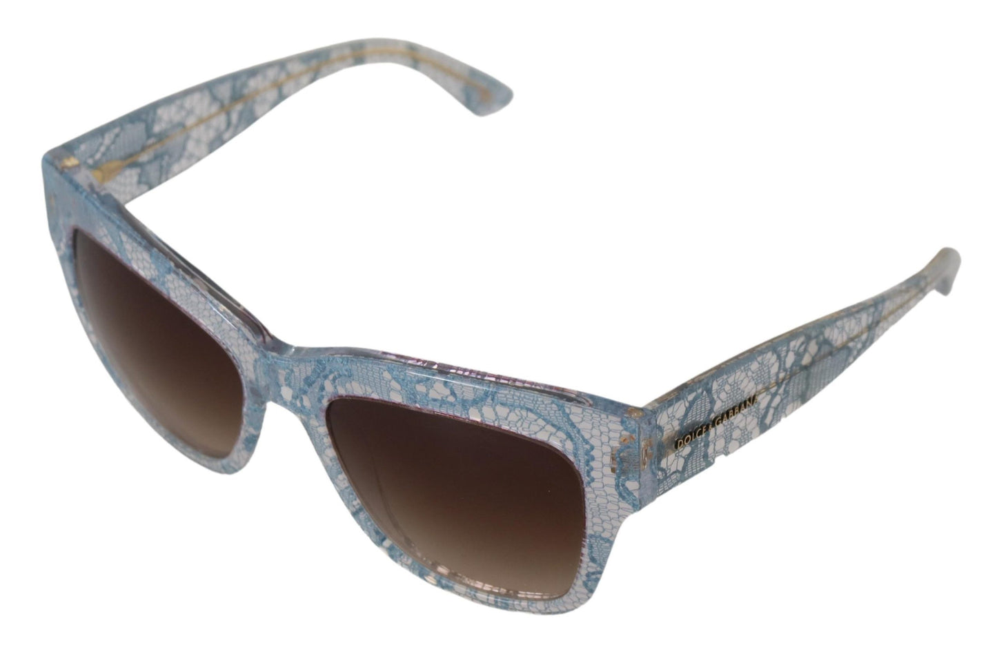 Lunettes de soleil rectangulaires en acétate et dentelle bleue Dolce & Gabbana DG4231