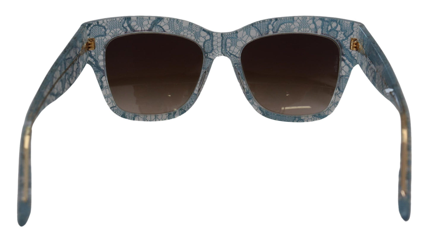 Lunettes de soleil Dolce & Gabbana DG4231 en dentelle bleue, acétate et cristal papillon