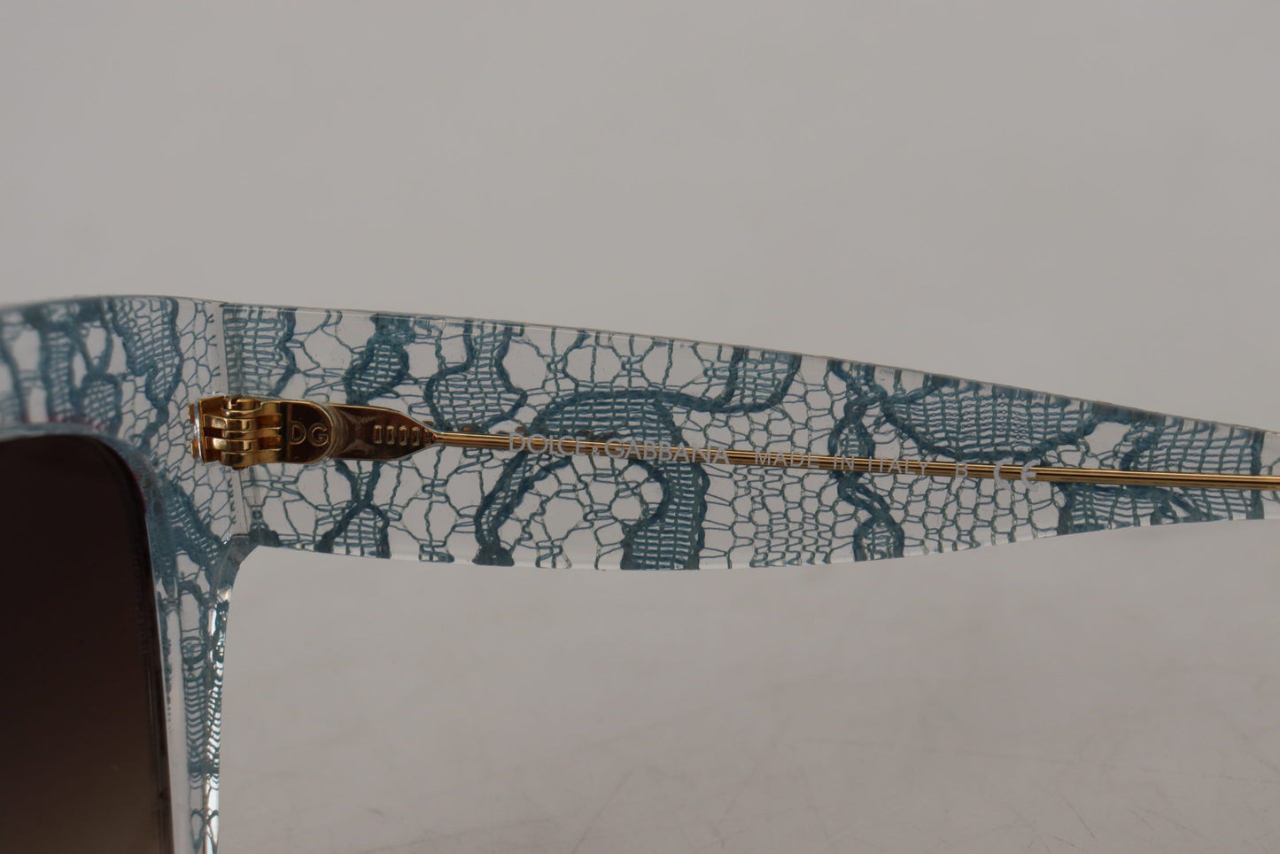 Lunettes de soleil Dolce & Gabbana DG4231 en dentelle bleue, acétate et cristal papillon