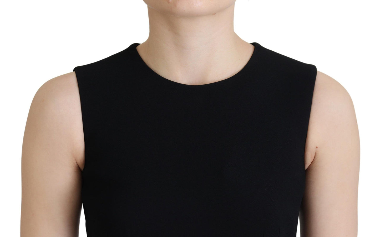 Robe fourreau évasée noire en viscose Dolce & Gabbana