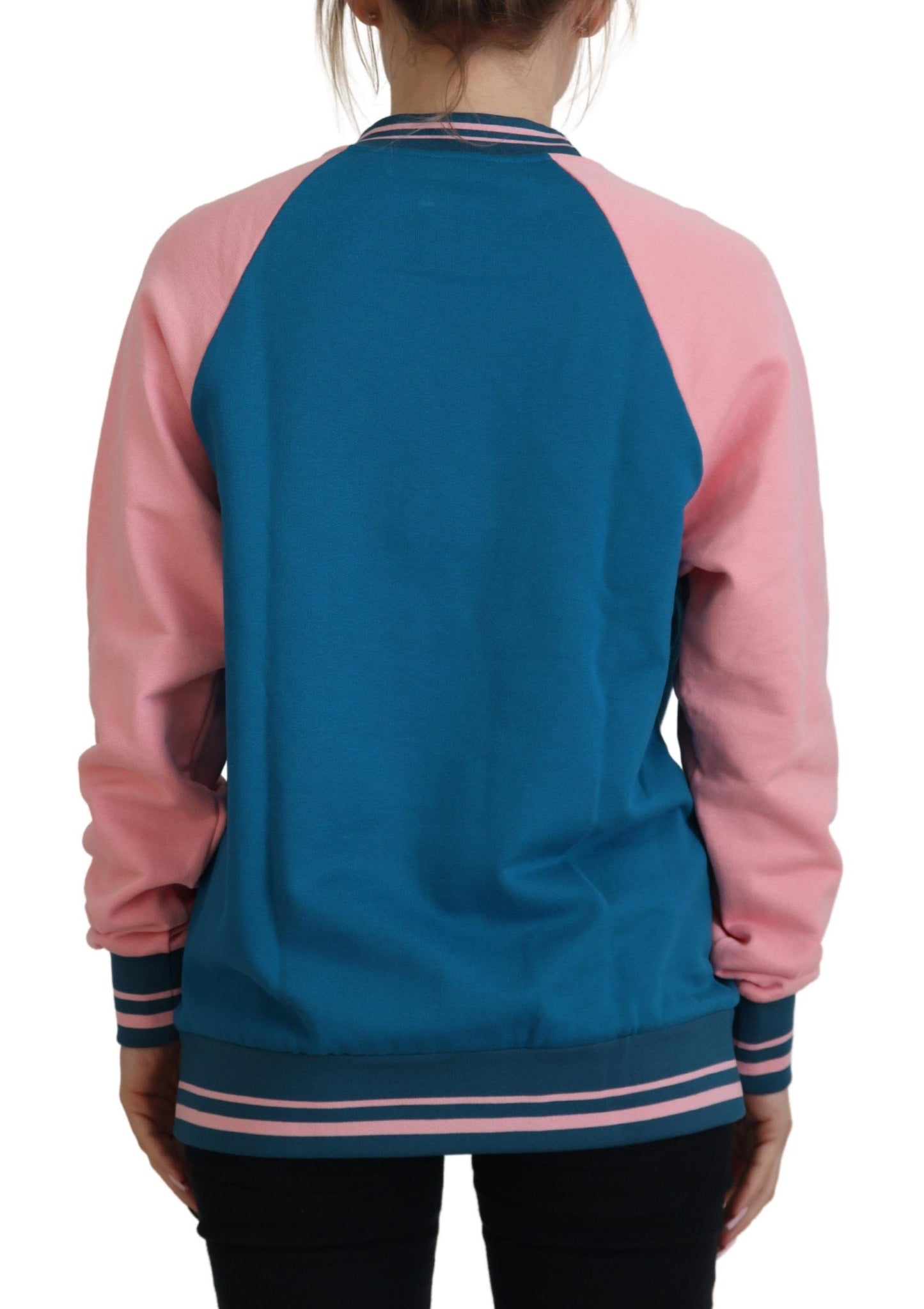 Pull Dolce & Gabbana à paillettes et cristaux Blue Pink Queen