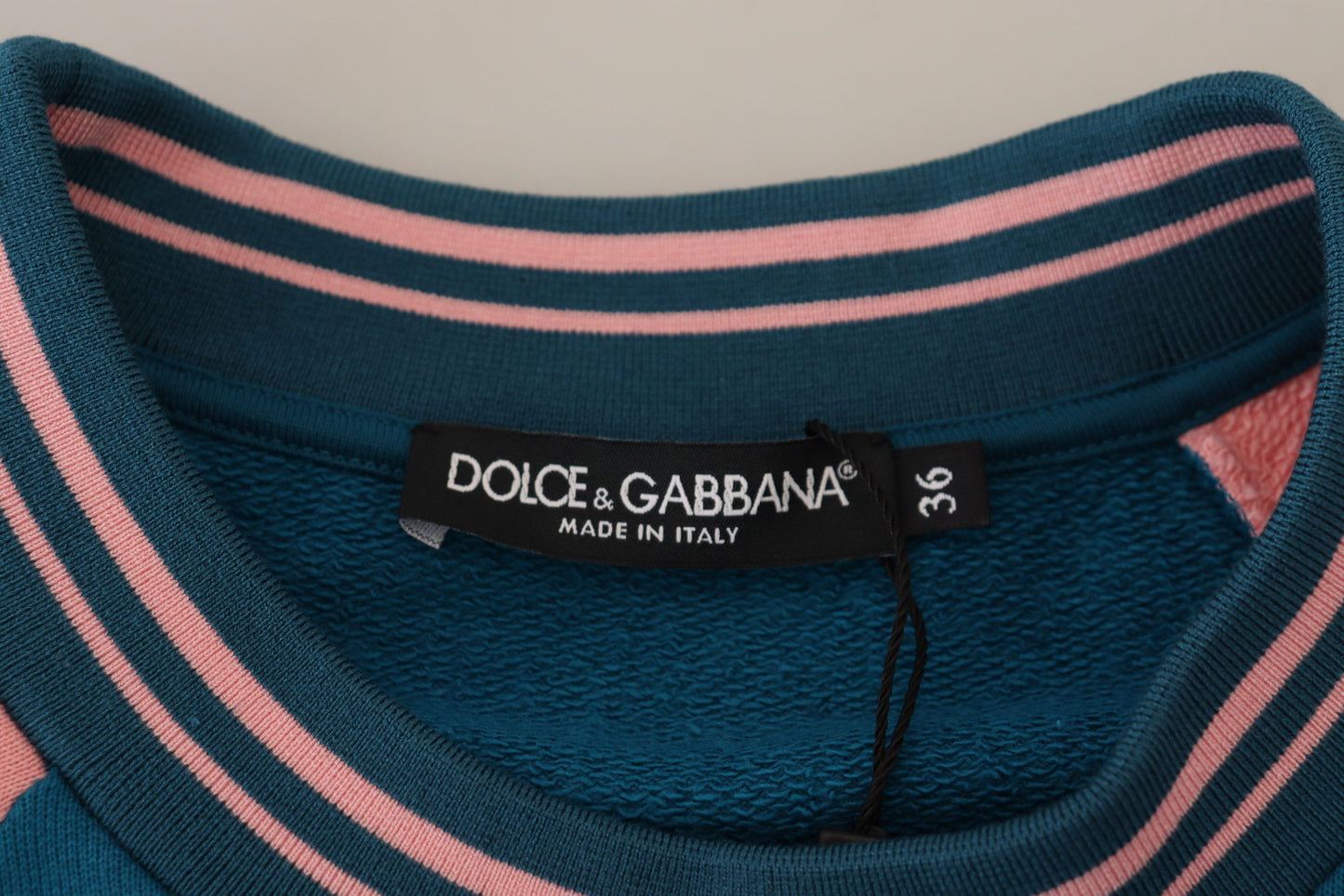 Pull Dolce & Gabbana à paillettes et cristaux Blue Pink Queen
