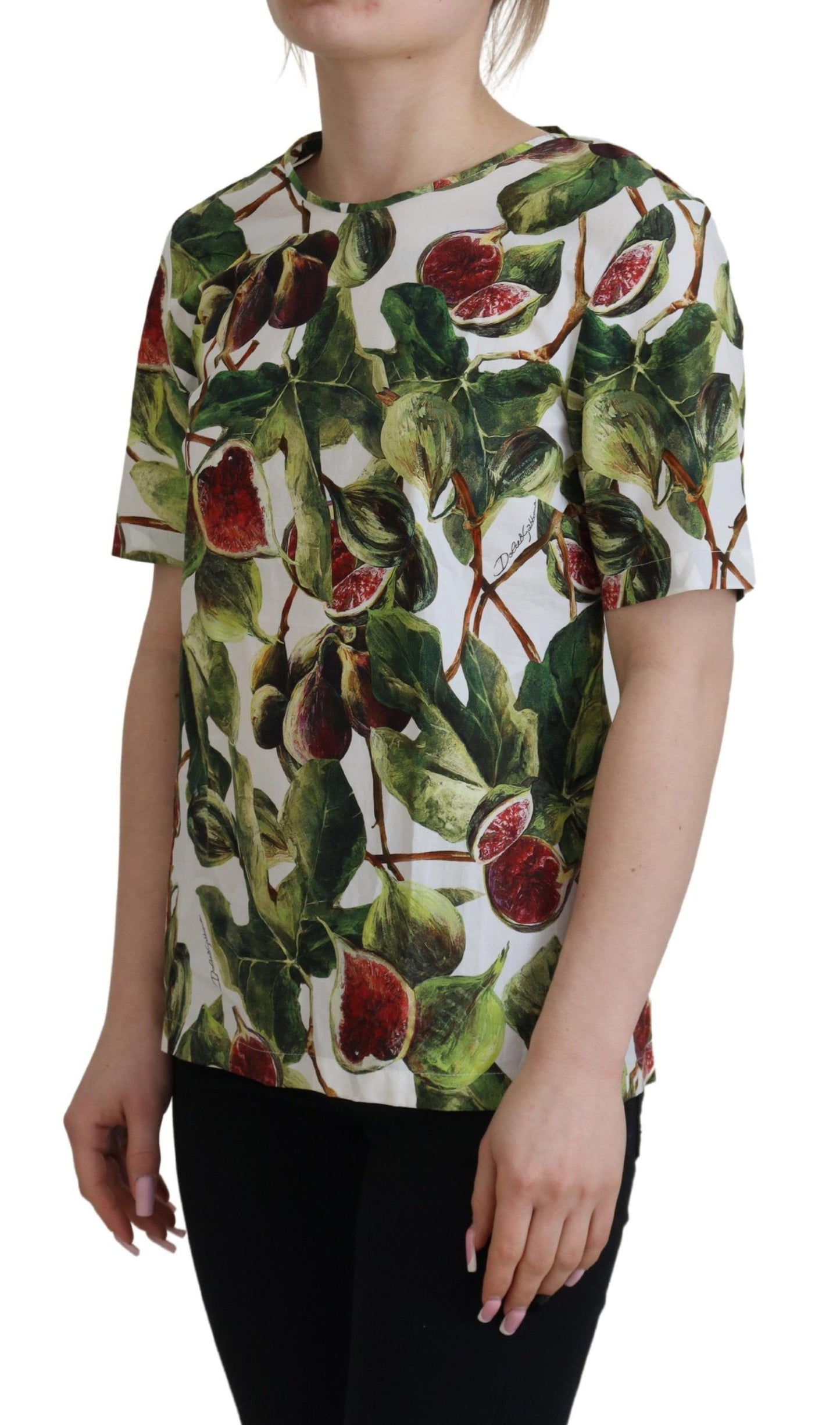 Chemisier ras du cou en coton Dolce & Gabbana T-shirt fruité