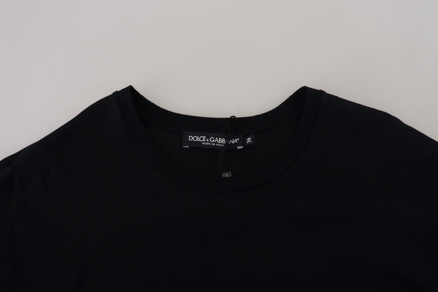 Chemisier t-shirt noir Dolce & Gabbana en coton à pampilles