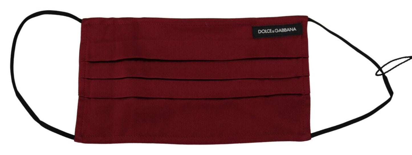 Dolce & Gabbana – Kastanienbraune Gesichtsmaske aus plissierter Seide mit elastischem Ohrband, Einheitsgröße
