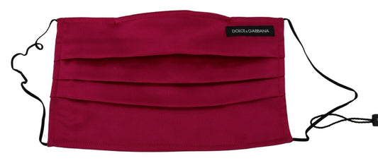 Dolce & Gabbana – Kastanienbraune Gesichtsmaske aus plissierter Seide mit elastischem Ohrband, Einheitsgröße