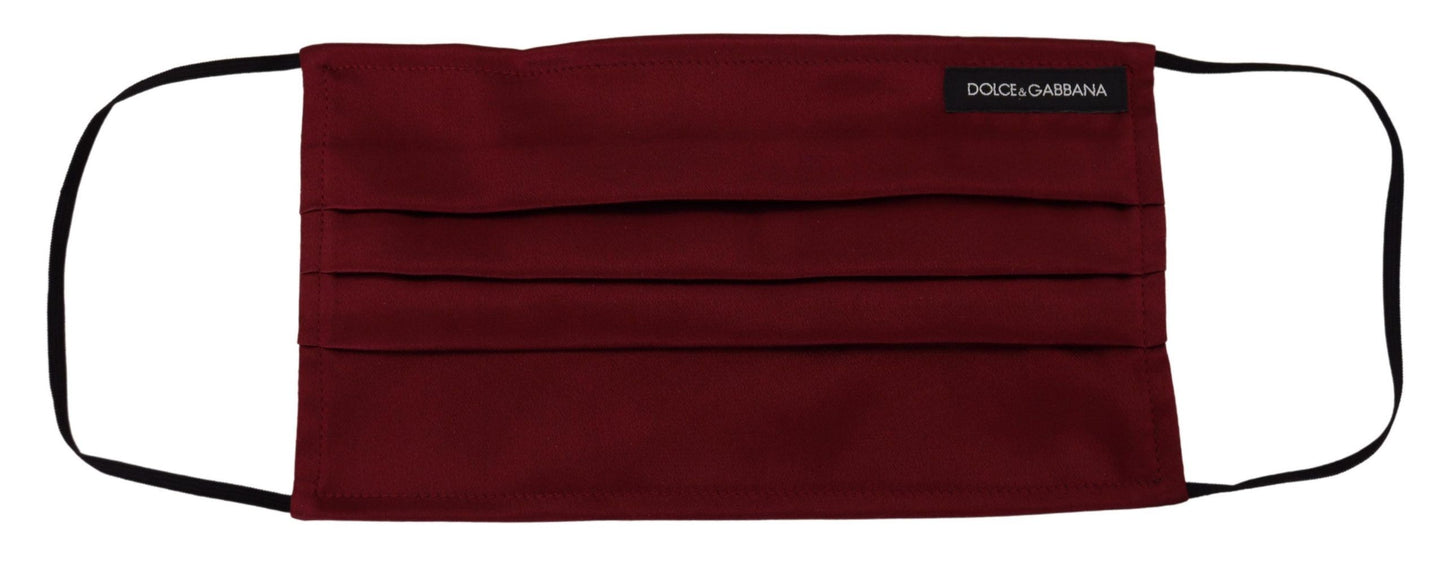 Dolce & Gabbana – Kastanienbraune Gesichtsmaske aus plissierter Seide mit elastischem Ohrband, Einheitsgröße