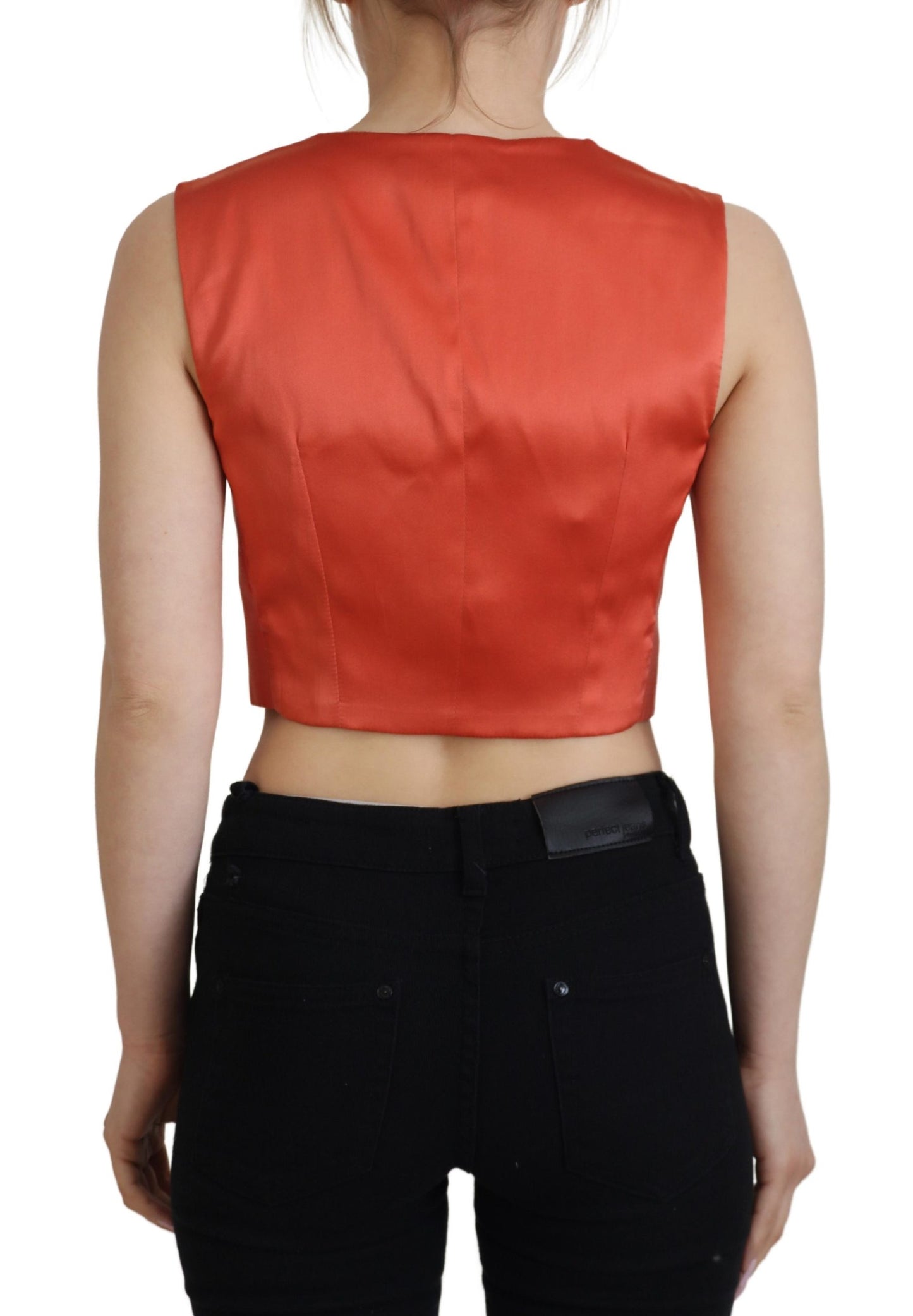 Gilet court sans manches orange Dolce & Gabbana