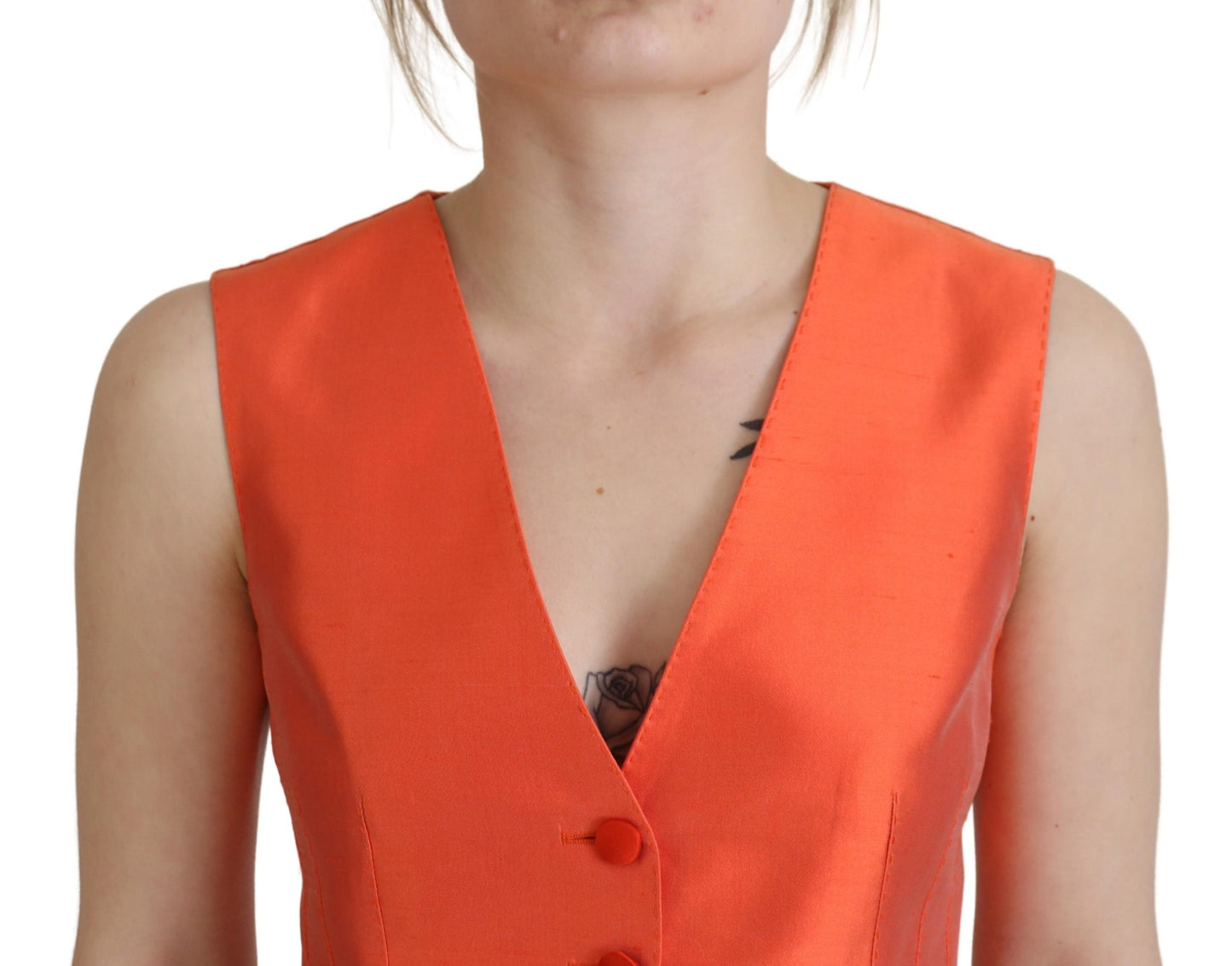 Gilet court sans manches orange Dolce & Gabbana