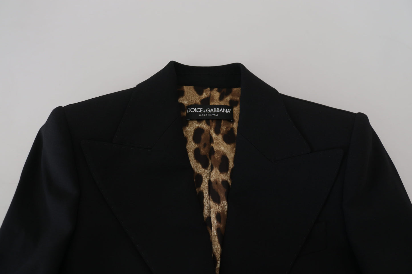 Veste blazer noire en laine à boutonnage simple Dolce & Gabbana