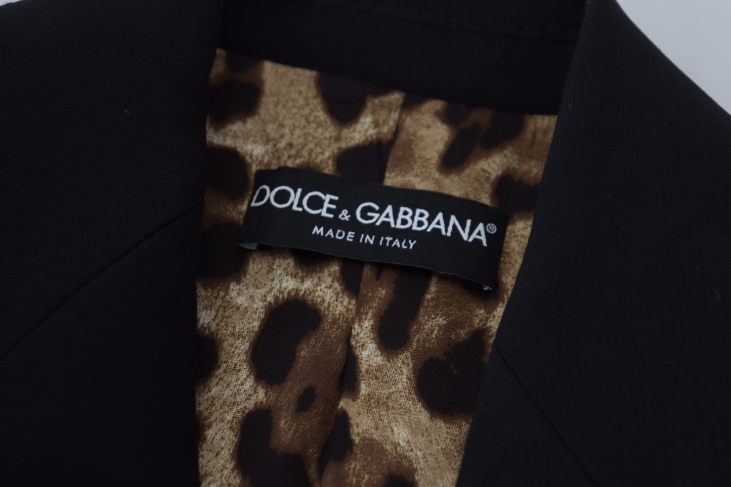 Veste blazer noire en laine à boutonnage simple Dolce & Gabbana