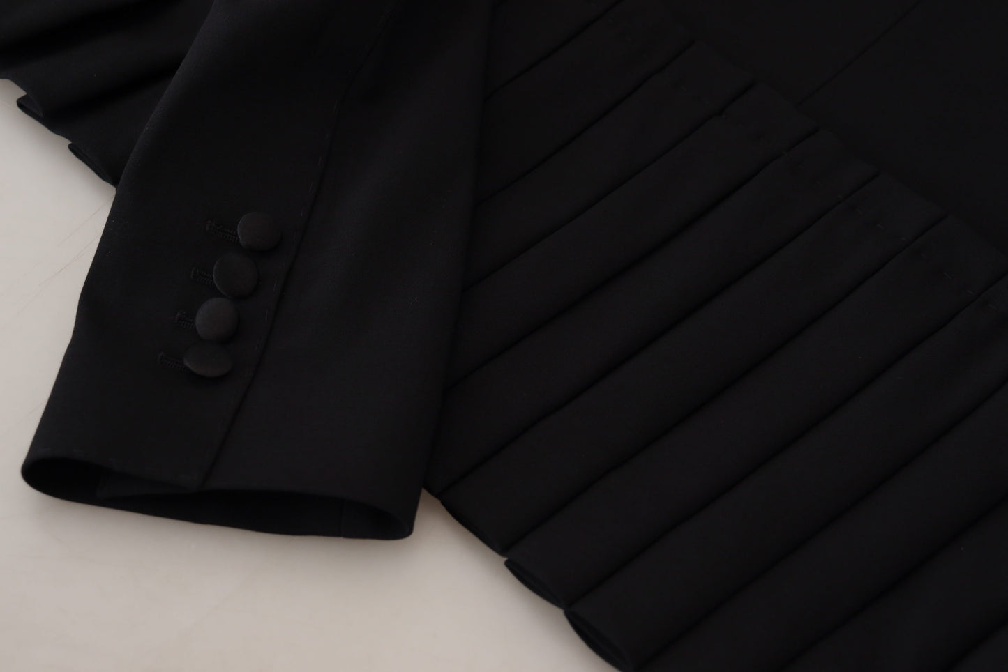 Veste blazer noire en laine à boutonnage simple Dolce & Gabbana