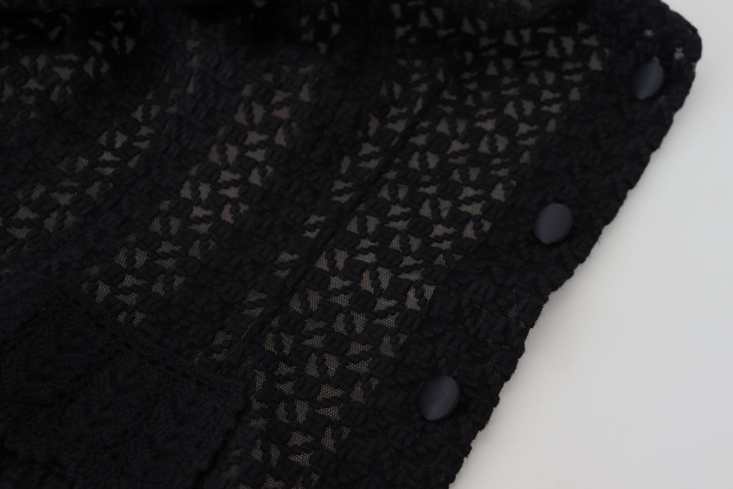 Veste à col boutonné en laine noire Dolce & Gabbana