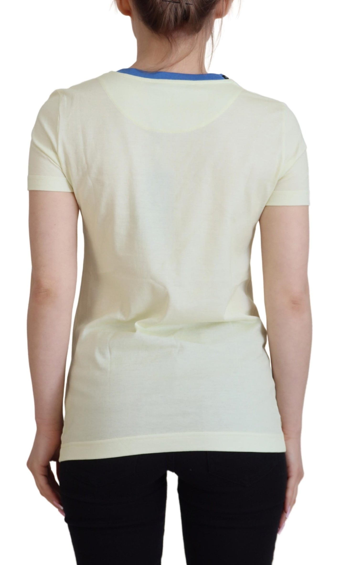 T-shirt col rond Dolce & Gabbana en coton jaune Havanity