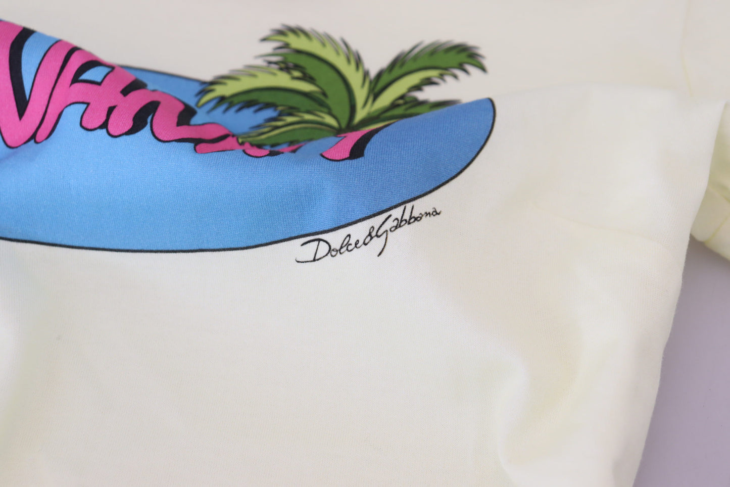 T-shirt col rond Dolce & Gabbana en coton jaune Havanity