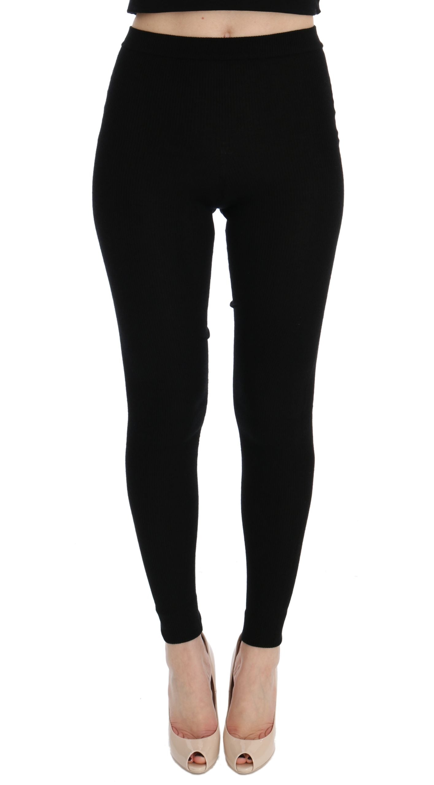 Pantalon slim en cachemire noir Dolce & Gabbana pour femme