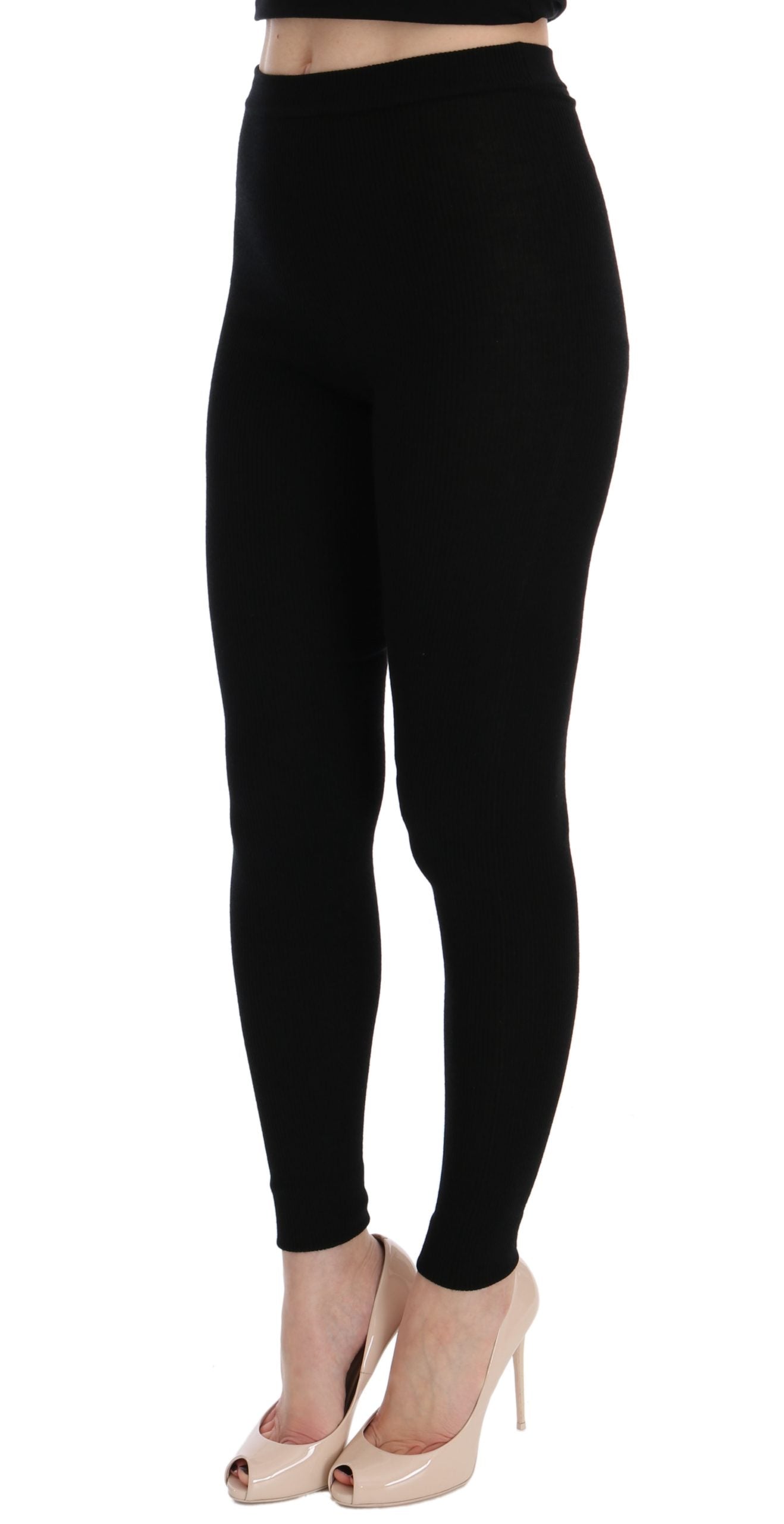 Pantalon slim en cachemire noir Dolce & Gabbana pour femme