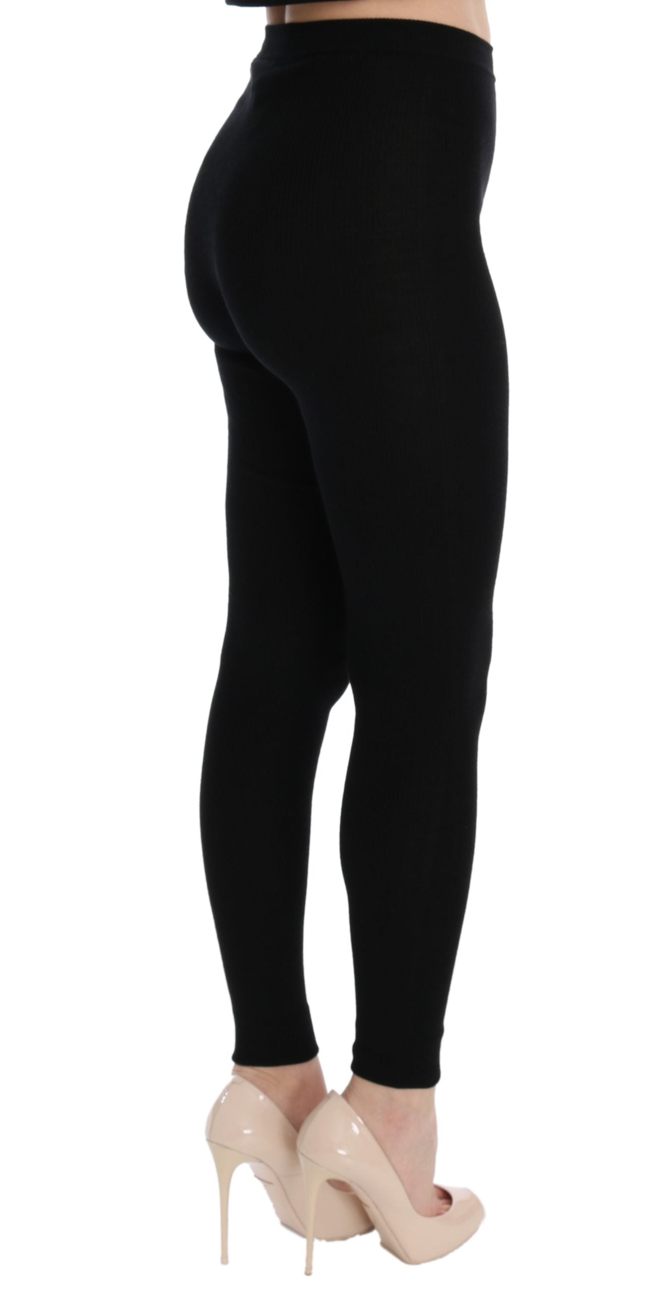 Pantalon slim en cachemire noir Dolce & Gabbana pour femme