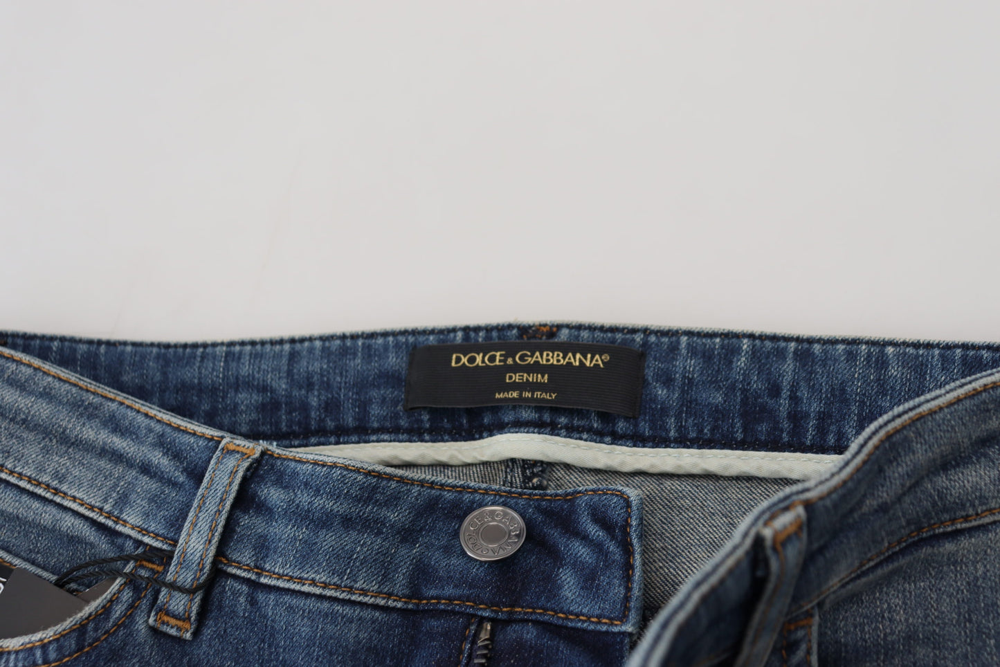 Jean en denim déchiré bleu délavé Dolce & Gabbana