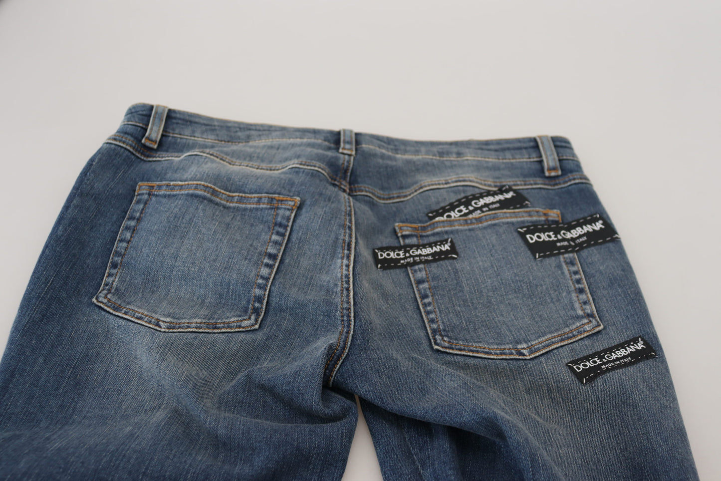 Jean en denim déchiré bleu délavé Dolce & Gabbana