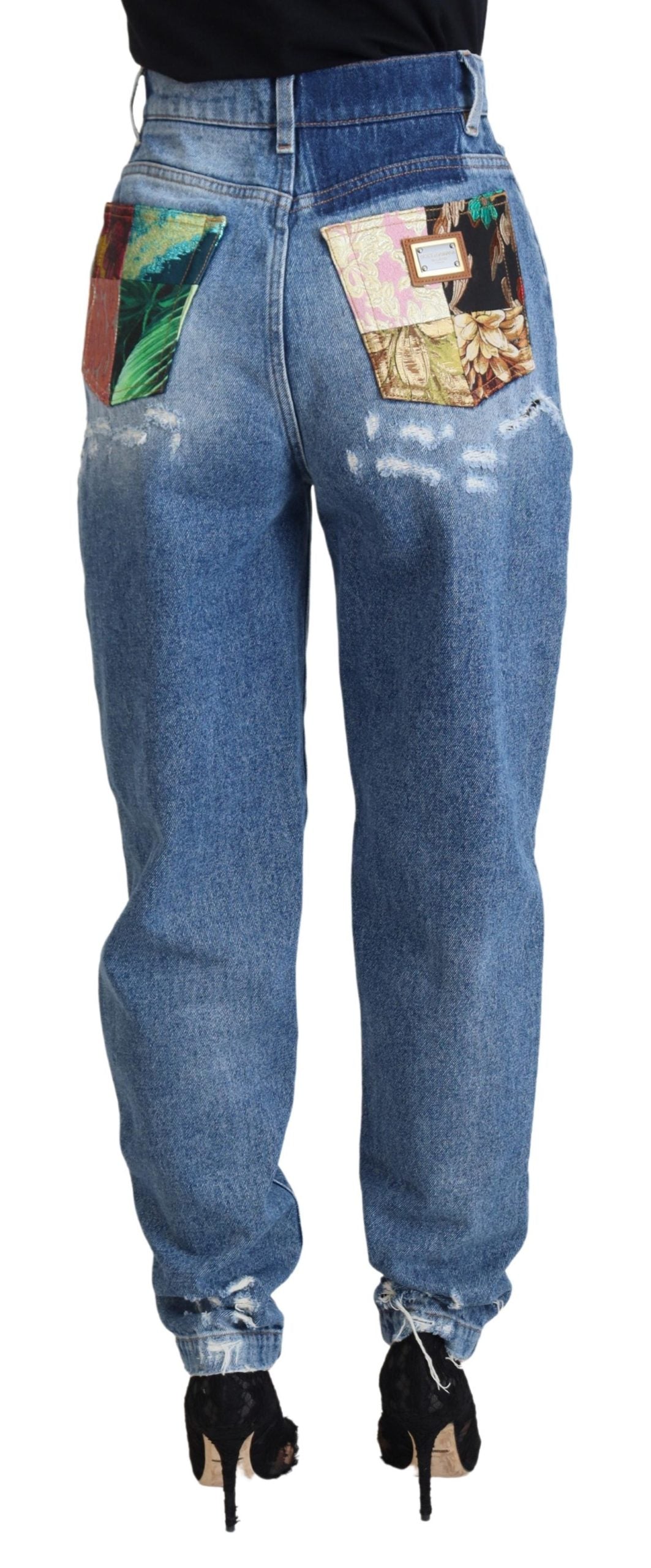 Jean en denim déchiré bleu délavé Dolce & Gabbana