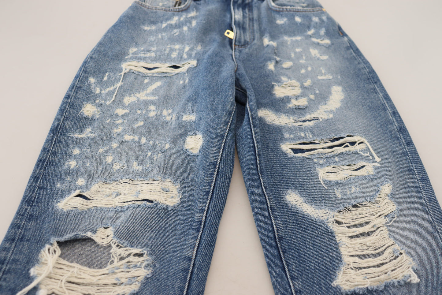 Jean en denim déchiré bleu délavé Dolce & Gabbana