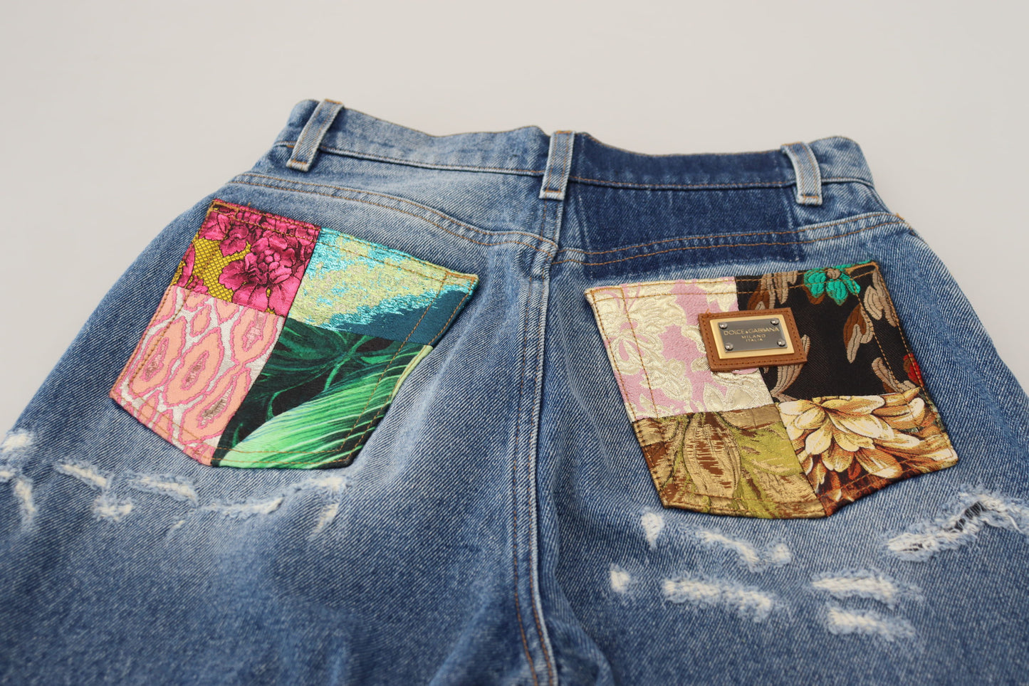 Jean en denim déchiré bleu délavé Dolce & Gabbana