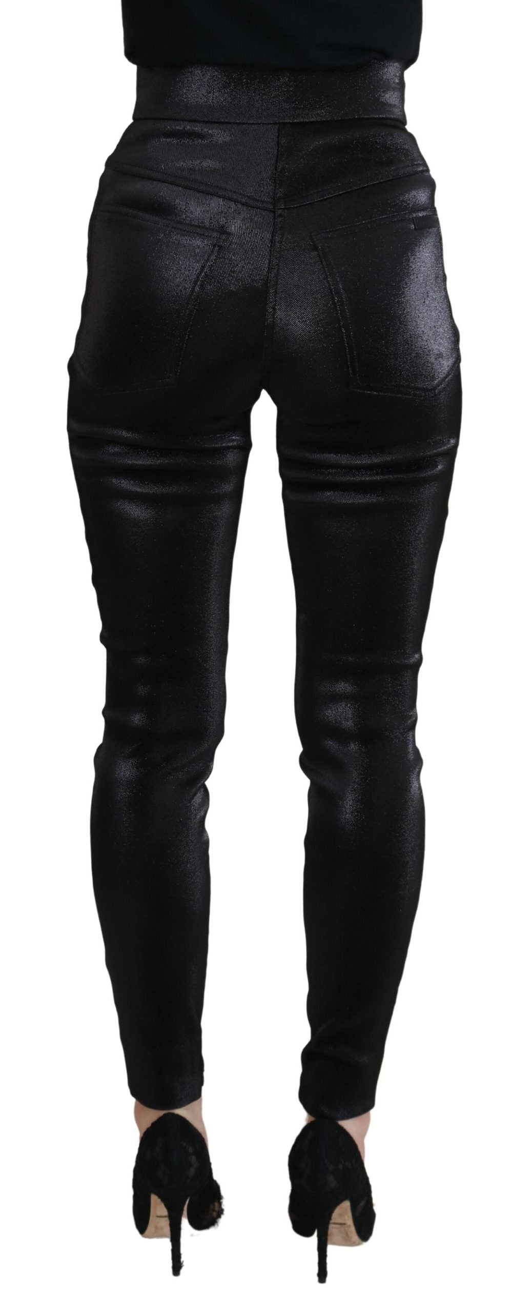 Jean skinny en coton délavé noir Dolce & Gabbana