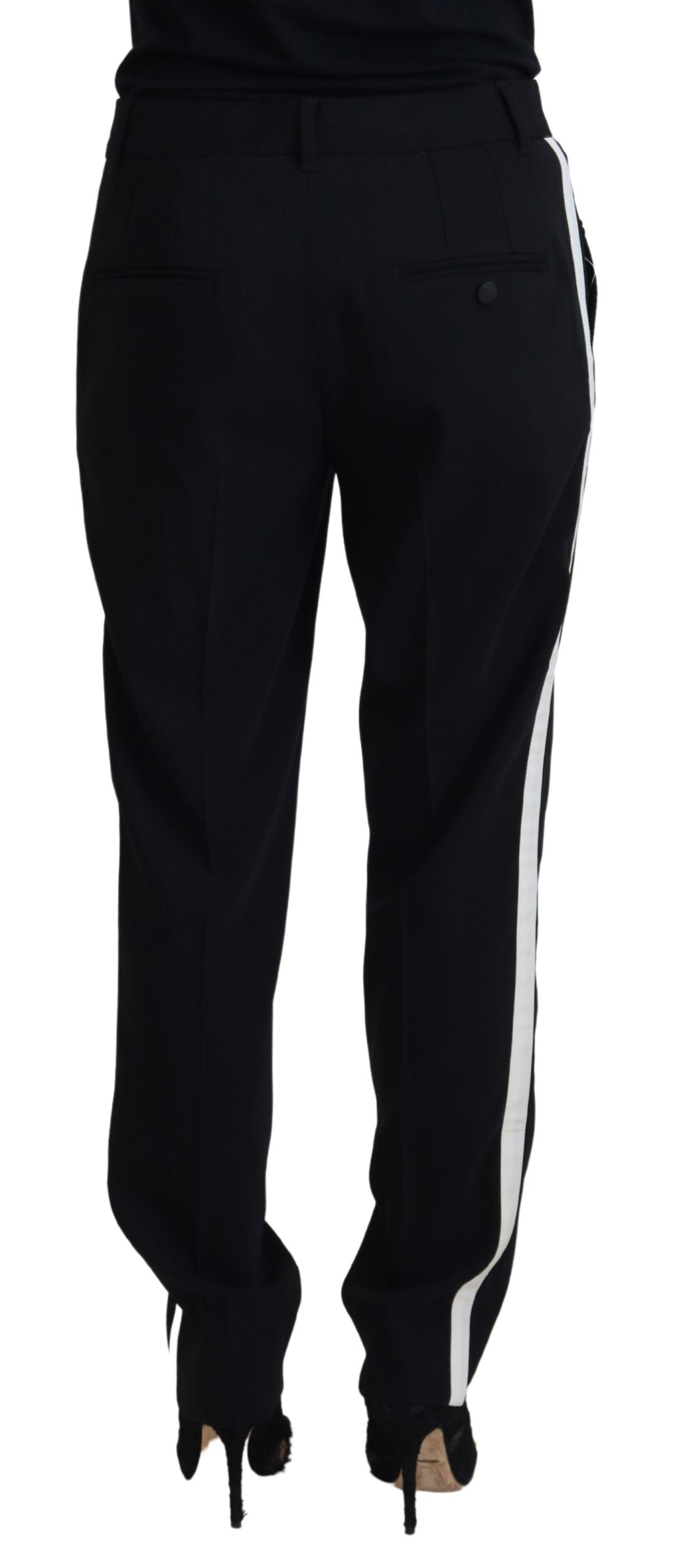 Pantalon fuselé en laine noire Dolce & Gabbana pour femme