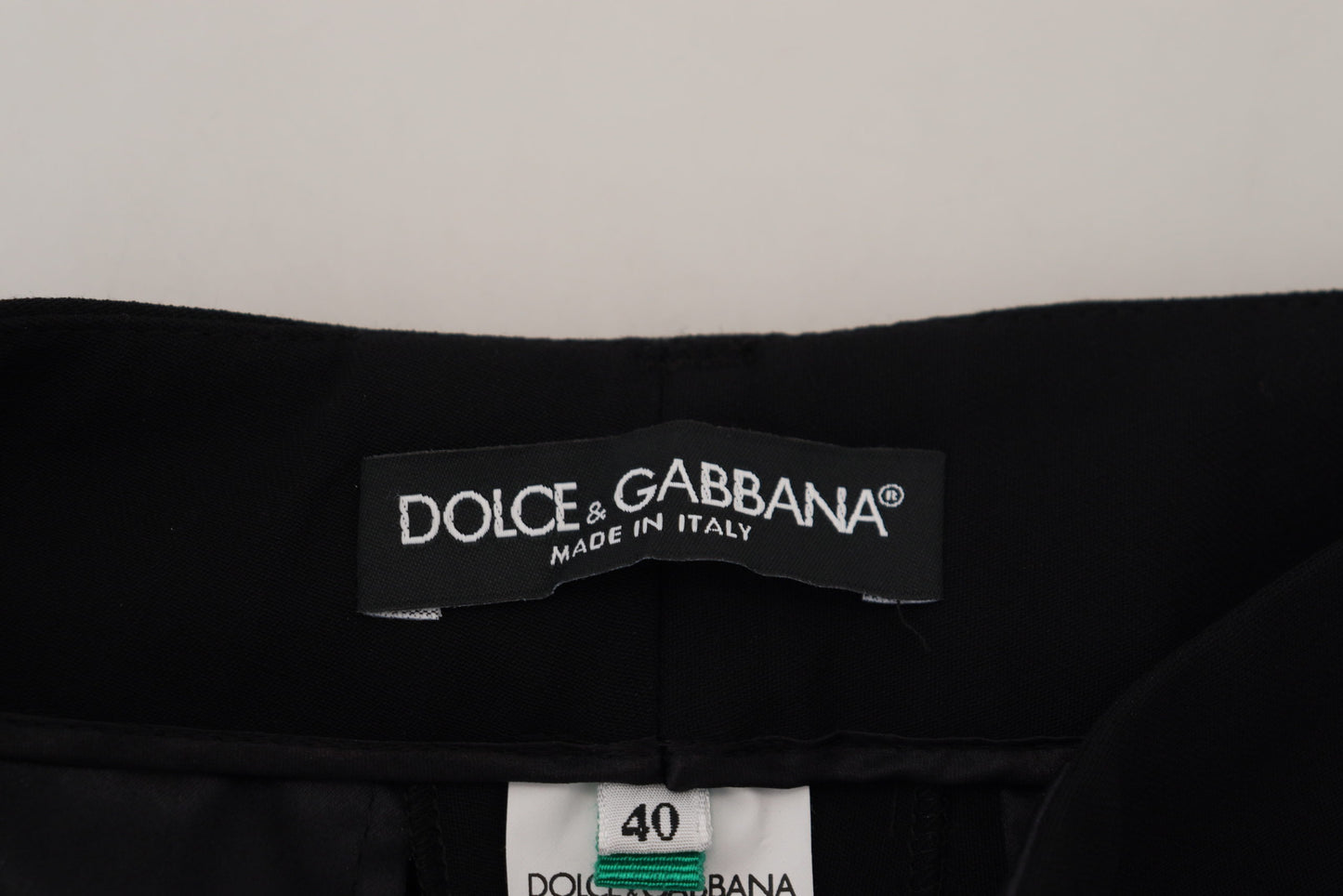 Pantalon fuselé en laine noire Dolce & Gabbana pour femme