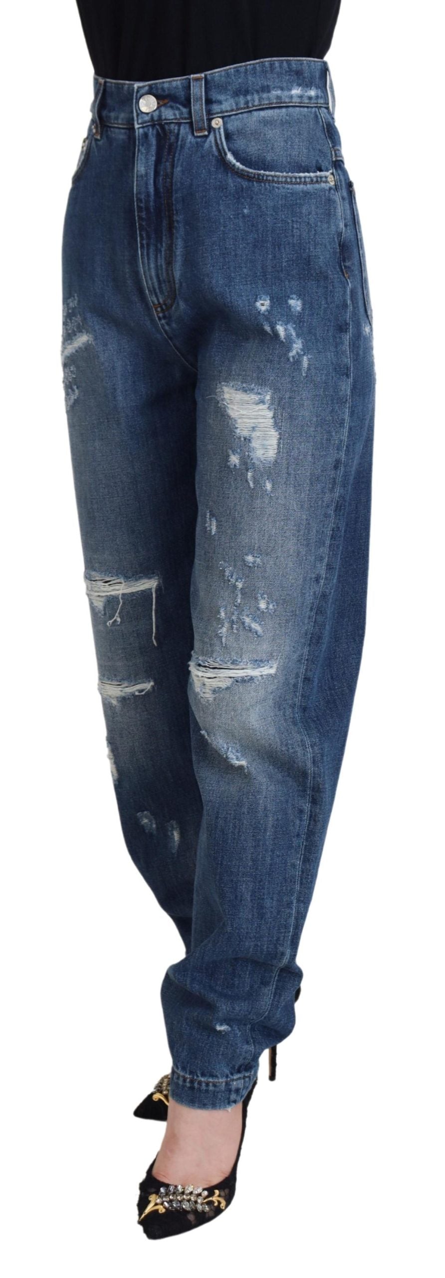Jean en denim déchiré bleu délavé Dolce & Gabbana