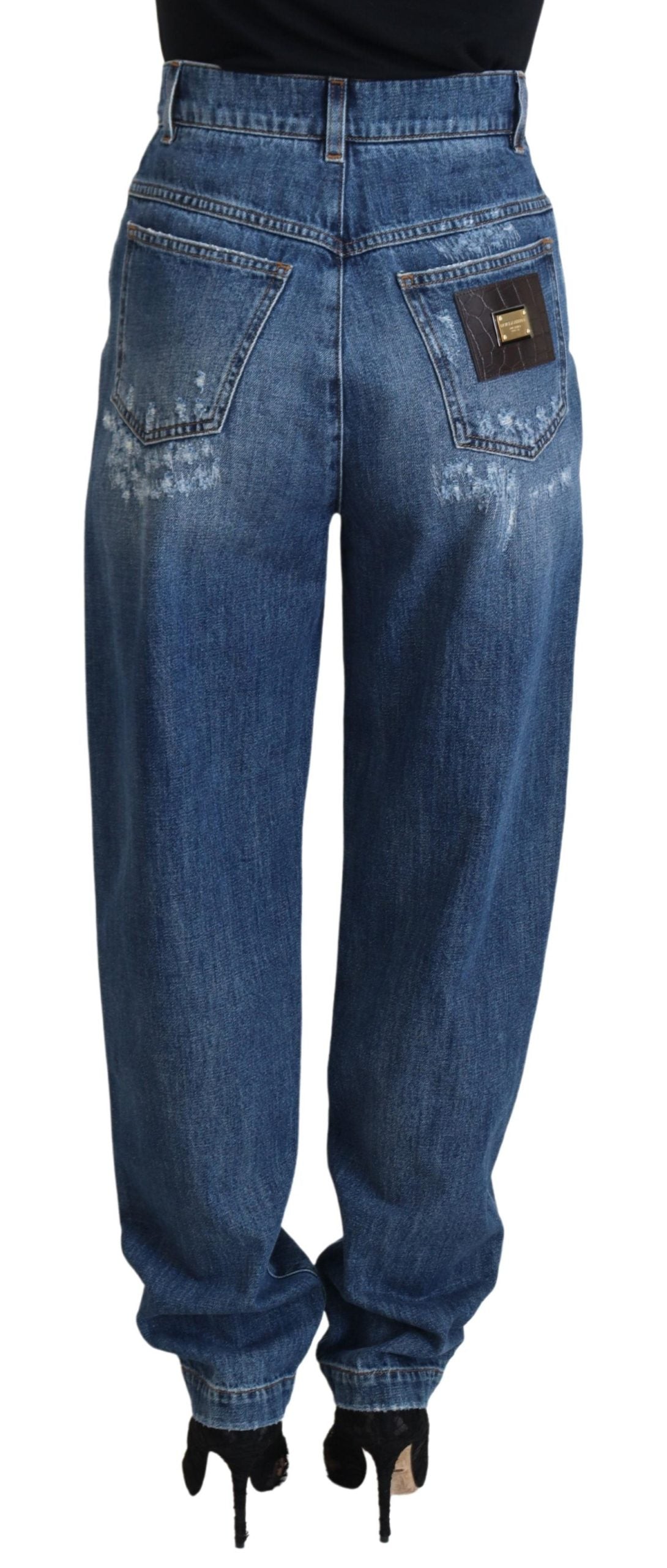Jean en denim déchiré bleu délavé Dolce & Gabbana