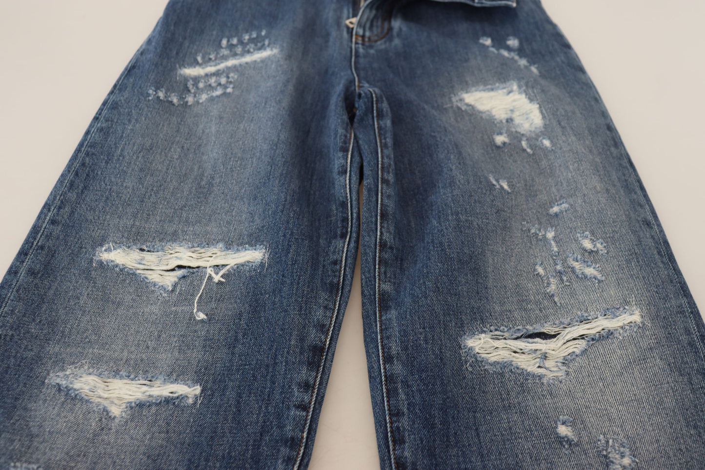 Jean en denim déchiré bleu délavé Dolce & Gabbana