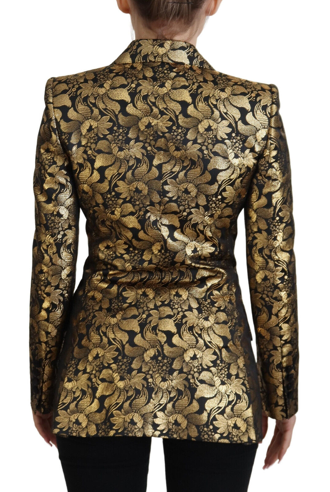 Veste blazer en jacquard noir et or Dolce & Gabbana