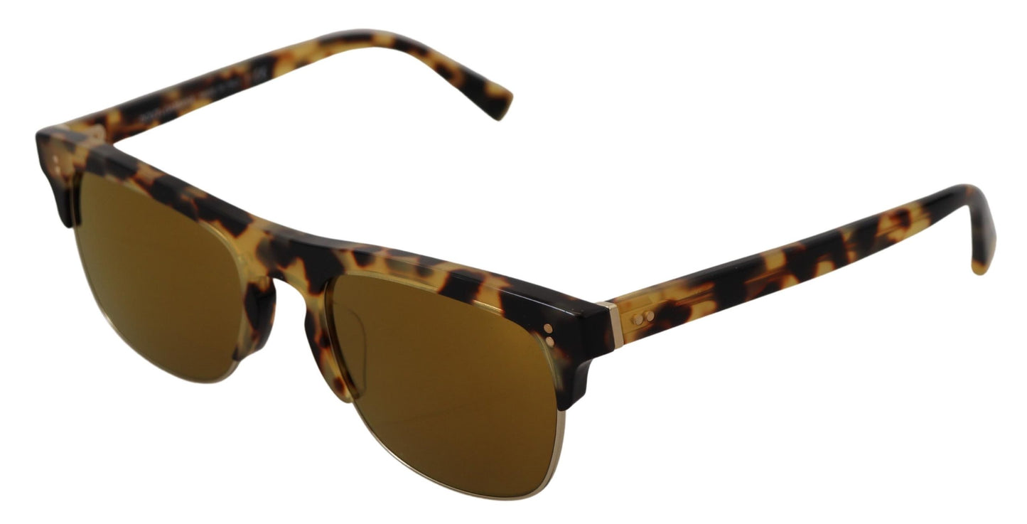 Lunettes de soleil Dolce & Gabbana en acétate marron doré Havane DG430A
